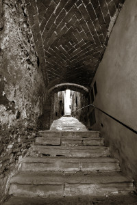 Famous Steps - Montepulciano b&w